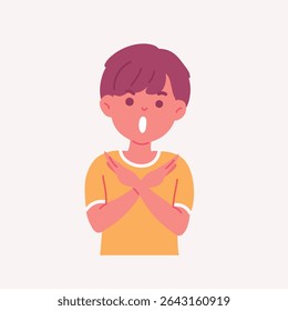 Homem mostrando sinal de lixo ilustração desenhada à mão