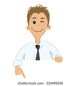 Man showing something