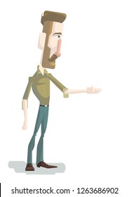 Man showing something,standing on a white background- vector