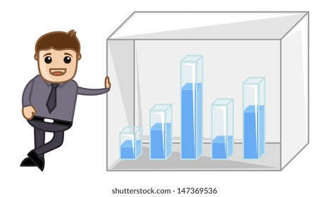 Man Showing Statistic Over the Graph Bars