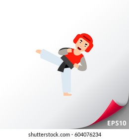 Man showing taekwondo icon