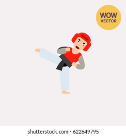 Man showing taekwondo icon