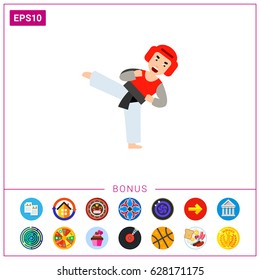Man showing taekwondo icon