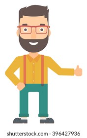Man showing thumbs up.