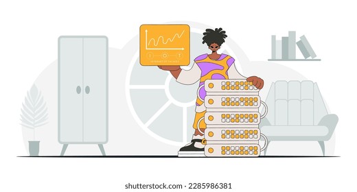 A man shown with an internet of things logo, portrayed in a contemporary design.