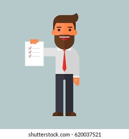 A man shows a business plan