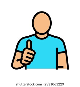 man shows class color icon vector. man shows class sign. isolated symbol illustration