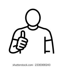 man shows class line icon vector. man shows class sign. isolated contour symbol black illustration