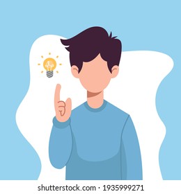 Man Shows Gesture Of A great Idea. Flat Illustration Idea.