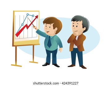 Man shows presentation
