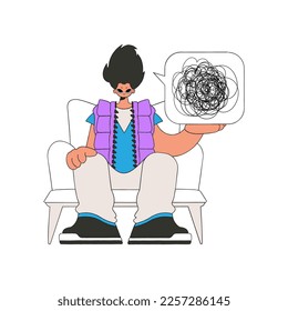 The man shows that he is lost in the depths of his own mind. Man with depression.
