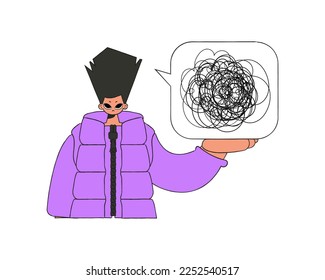 The man shows that he is trying to understand something. A person consumed by a sense of hopelessness and despair.