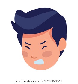 man sick with covid19 symptom vector illustration design