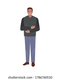 man sick with covid19 symptoms vector illustration design