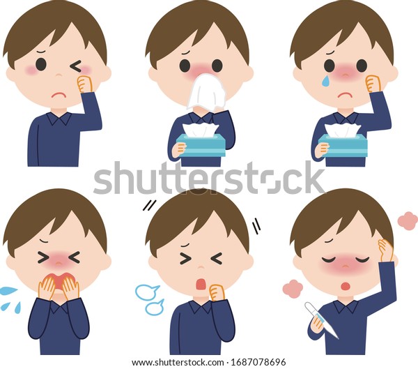 Man Sick Set Vector Illustration Stock Vector (Royalty Free) 1687078696 ...