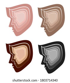 Man side Face silhouette abstract art for logo use or for beauty product labels or for saloon and parlour banners.
