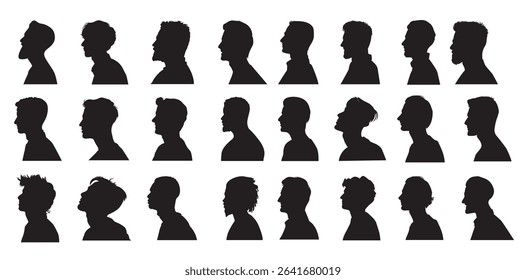man side face silhouette design vector