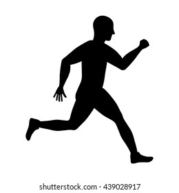 Man of side running. sport concept, vector graphic