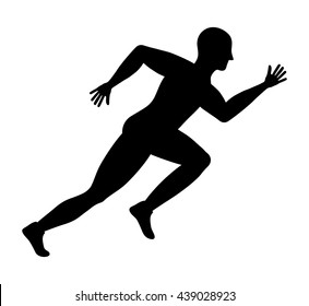 Man of side running. sport concept, vector graphic