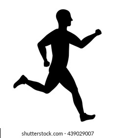 Man of side running. sport concept, vector graphic