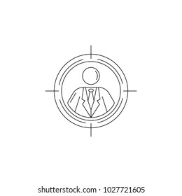 man in sight icon. Element of head hunting icon. Premium quality graphic design. Signs, outline symbols collection icon for websites, web design, mobile app