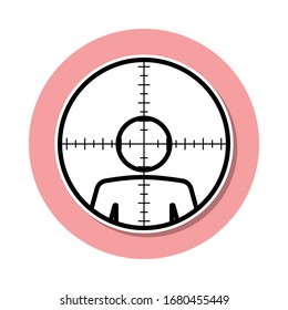 Mann in Sichtaufkleber Symbol. Einfache dünne Linie, Vektorillustration von Death-Symbolen für ui und ux, Website oder mobile Applikationen