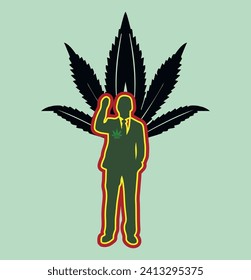 signo del hombre de cannabis. personas que aman el cannabis