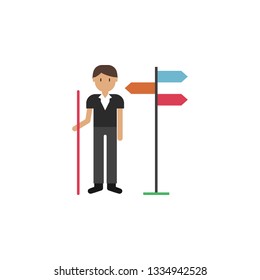 Man, sign cartoon icon. Element of color travel icon. Premium quality graphic design icon. Signs and symbols collection icon for websites, web design, mobile app