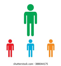 Man sign. Colorfull set