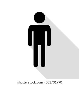 Man sign illustration. Black icon with flat style shadow path.