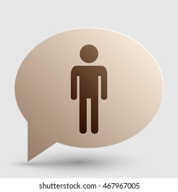 Man sign illustration. Brown gradient icon on bubble with shadow.