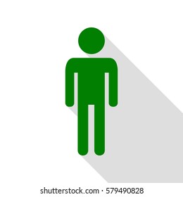 Man sign illustration. Green icon with flat style shadow path.