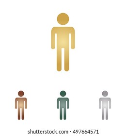 Man sign illustration. Metal icons on white backgound.