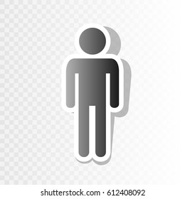 Man sign illustration. Vector. Blackish icon on transparent background with transition.