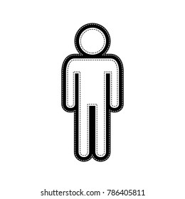 Man sign illustration. Vector. Flat style black icon on white.