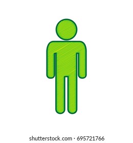 Man sign illustration. Vector. Lemon scribble icon on white background. Isolated