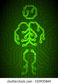 Man sign made from printed circuit board