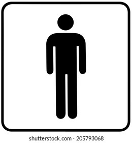 man sign on white background