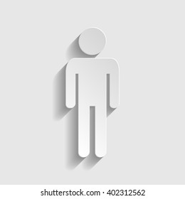 Man sign. Paper style icon 