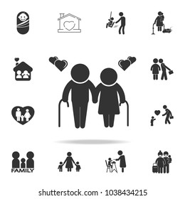 man sign pictograms male and female hearts icon. Detailed set of family icons. Premium quality graphic design. One of the collection icons for websites, web design, mobilefamily on white background