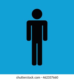 Man sign vector icon illustration. Blue background