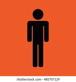 Man sign vector illustration. Orange background