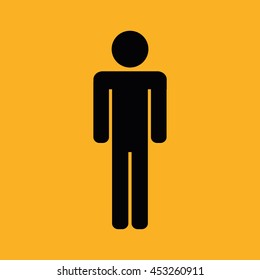 Man sign vector illustration. Yellow background