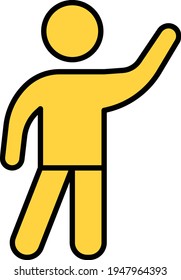 man sign vector line colour icon