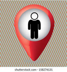 man signal over lineal background vector illustration