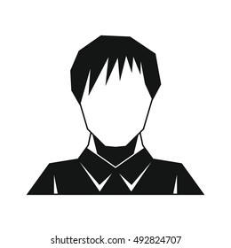 Man silhouette avatar on white background. Vector illustration