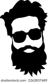 man silhouette, beard silhouette, beard, hair, salon, styling, style, glasses, beard icon, hair icon, barbershop