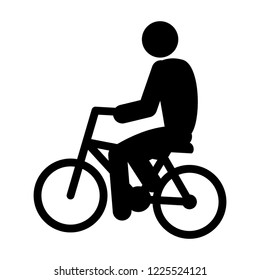 man silhouette in bicycle