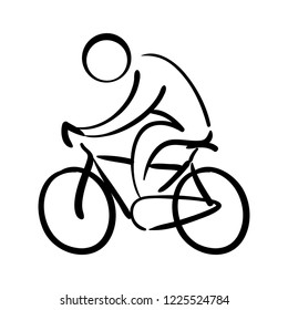man silhouette in bicycle