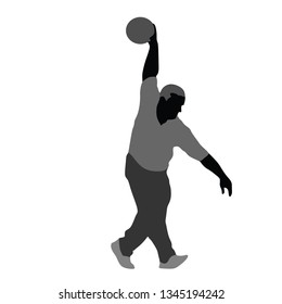 Man silhouette bowling vector. 